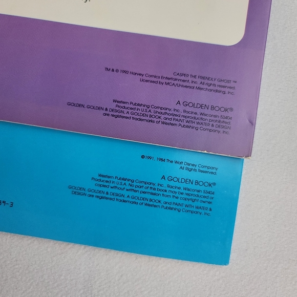 (2) Vtg Paint With Water Book - Casper The Ghost Walt Disney Fairy Tales - Picture 7 of 11